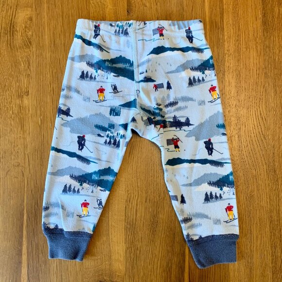 HANNA ANDERSSON Winter Sports Pajamas Boys 12-18 Mo 75 Ski Ice Hockey Cotton PJs - Picture 7 of 9